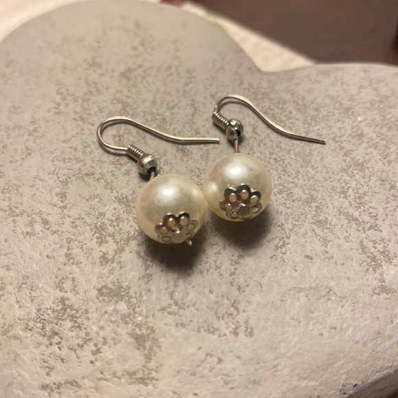 Detailed bronze & white beaded dangle earrings - 1 pr of each - Chicos - Picture 2 of 3